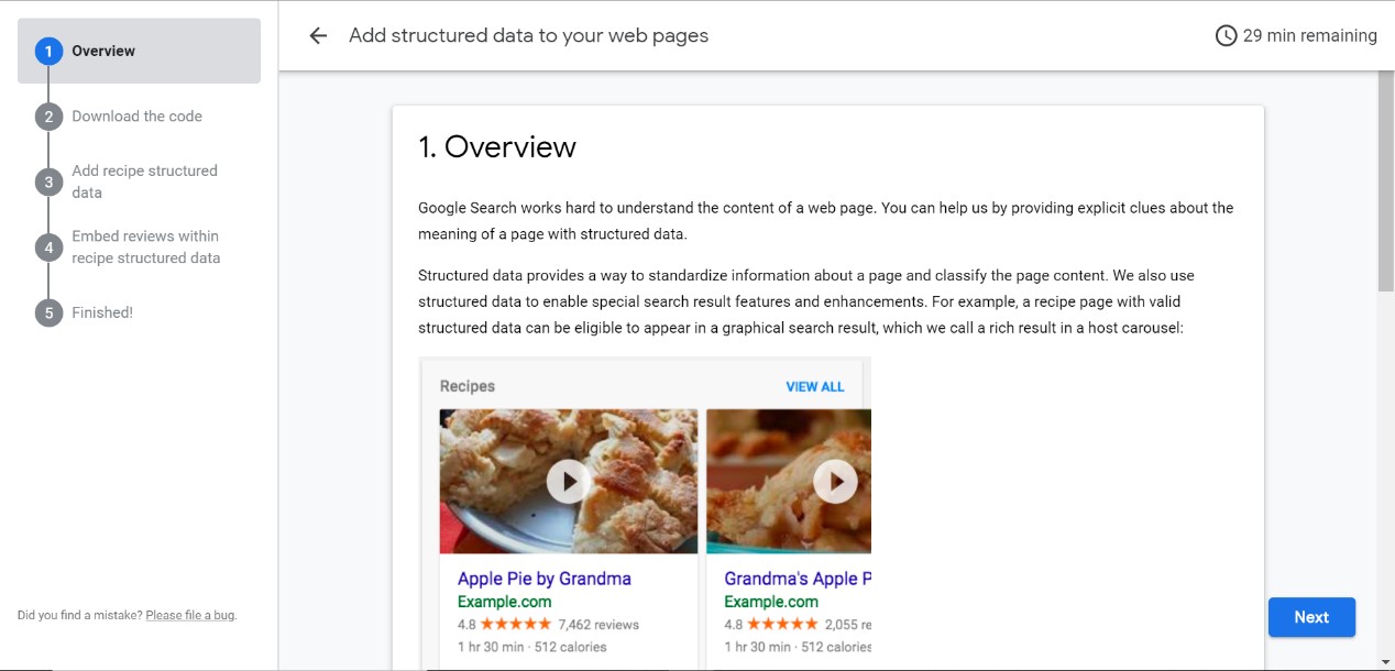codelab structured data