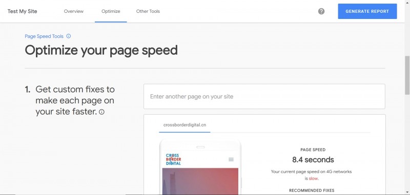 google speed test tool